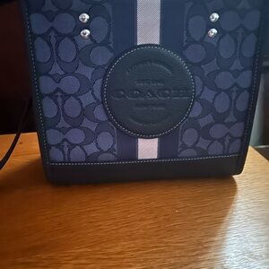 Coach Blue and Black Signature Bag